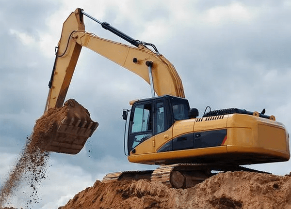 an excavator is working
